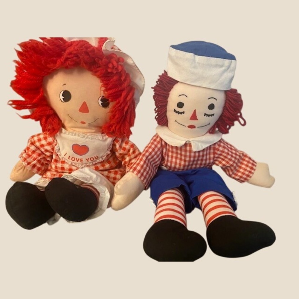 Knickerbocker Bedtime Raggedy Ann & Andy Vintage Doll SET OF 2